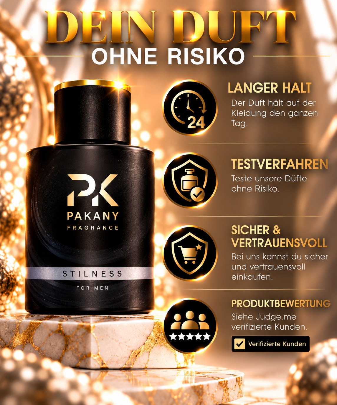 Stilness  by Pakany® – Luxuriöses Herrenparfüm
